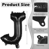 Black Letter J Balloons, 40 Inch Large Foil Letter Balloons, Custom Phrase Balloon For Birthday Party Wedding Anniversary Decoration (Black J)
