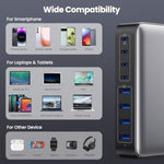 Usb C Charger 200W Usb C Charger Block,Upgraded Gan Iii 8-Port Fast Charging Station Hub,Pd 65W Laptop Charging Adapter Compatible With Macbook Pro/Air,Dell,Steam Deck,Iphone 16/15/14,Galaxy S23/22