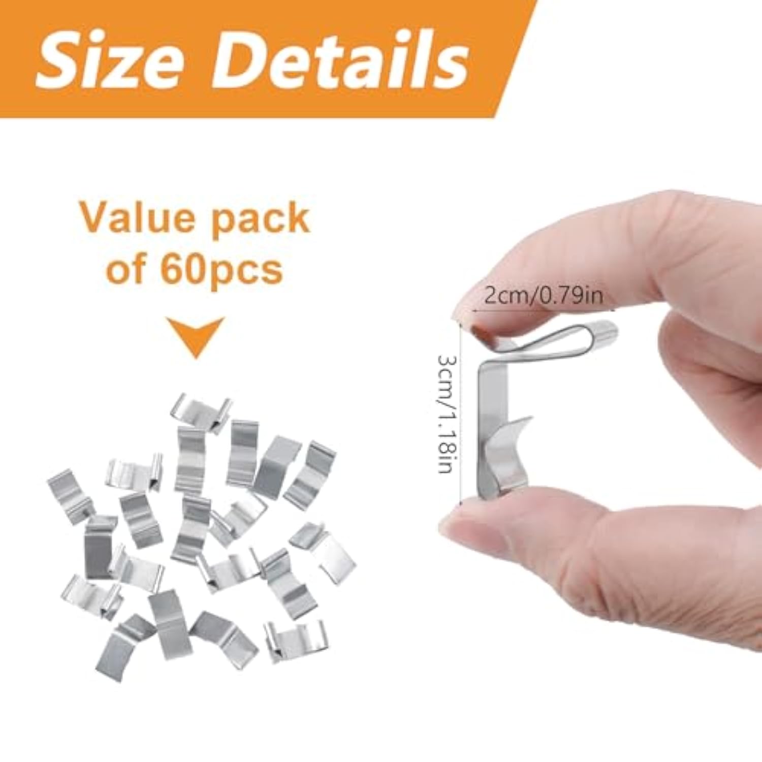 Christmas Lights Gutter Hooks, 60Pcs Large Roof Hooks Light Hangers Galvanized Clips For Hanging Outdoor Lights