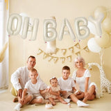 16" Cream Oh Baby Letter Balloons for Baby Shower & Gender Reveal Decor