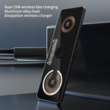 Dual 15W Magnetic Wireless Charging Pad for iPhone 12-15 Series& AirPods - Triple Station with MagSafe Alignment Fast Charging Pad for Smartphones
