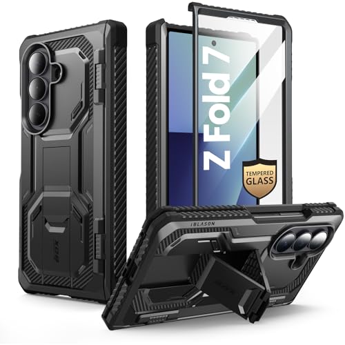 Armorbox for  Galaxy Z Fold 7 Case with Stand, 9H+ Tempered Glass Screen Protector [Hinge Protection] Full-Body Heavy Duty Rugged Shockproof
