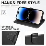 TUCCH Case Wallet for iPhone 14 Pro Max, [RFID Blocking] 4 Card Holder Stand [Shockproof TPU Interior Case] PU Leather Magnetic Protective Flip Cover Compatible with iPhone 14 Pro Max 6.7", Black