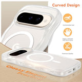 Magnetic For Google Pixel 10 Case Cute, Curly Wavy Pixel10 Case [Compatible With Magsafe], Anti-Slip Shockproof Matte Slim Women Girls Boys Phone Cover For Google 10 6.3", Clear White