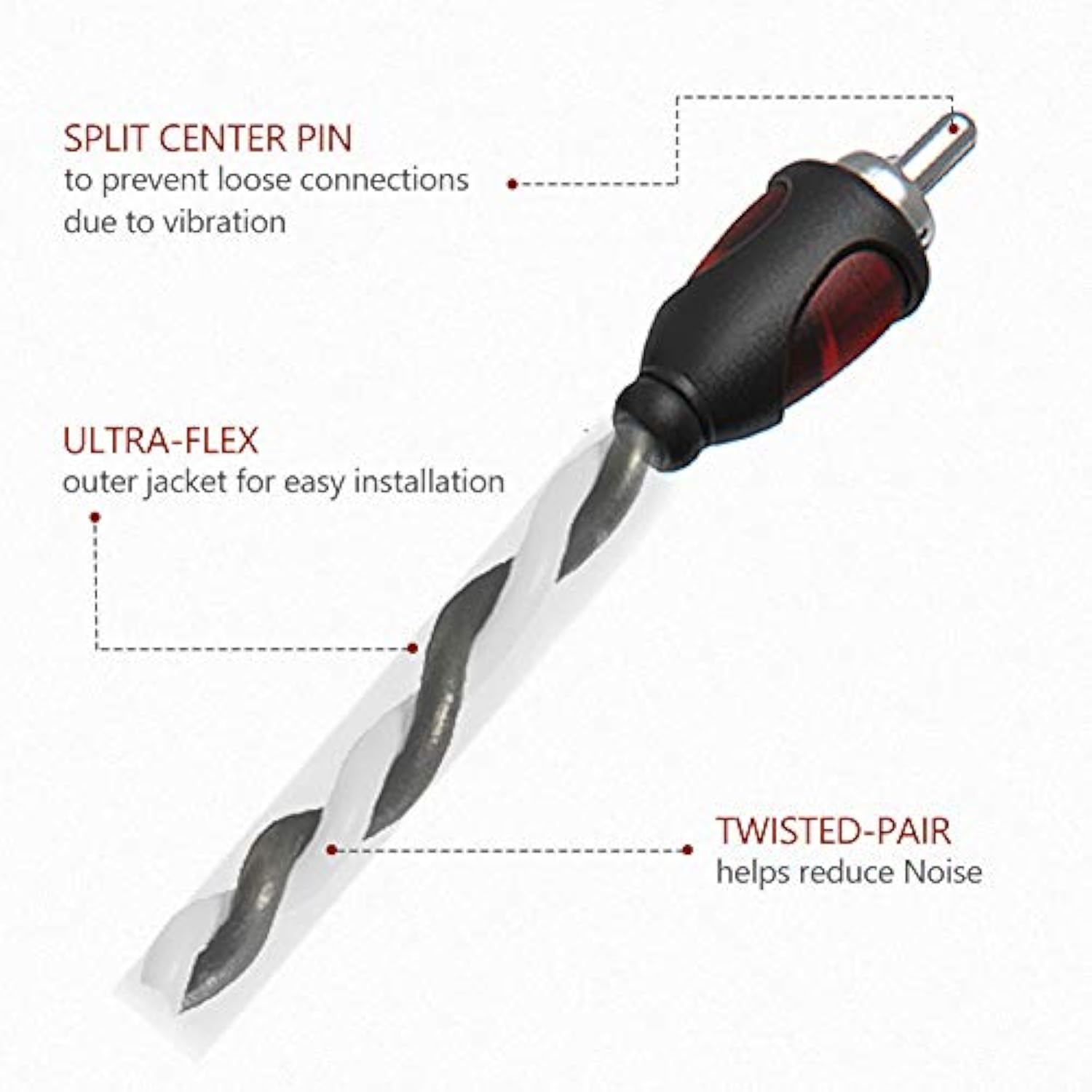 1Ft Rca 1 Male To 2 Female Audio Speaker Y Adapter Splitter Cable (2 Pack)