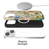 Case Compatible With Iphone 14,Compatible With Magsafe,Glossy Fall Prevention Hybrid 2-Layer Hard Shell Cases For Girls Boys,Stained Glass Bloom Flower