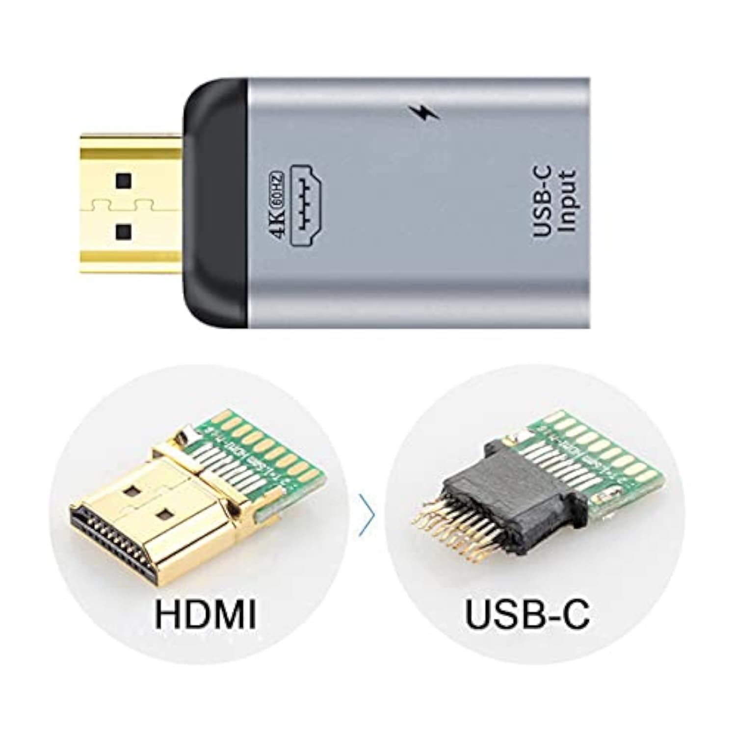 Cablecc USB-C Type C Female Source to HDMI Sink HDTV & PD Power Adapter 4K 60h
