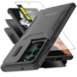 Galaxy S22 Ultra Case with HD Screen Protector and Slide Camera Cover, Military-Grade Phone Case, Heavy Duty Rugged Shockproof Protective Cover for Samsung Galaxy S22 Ultra (Black)