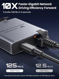 Ethernet Splitter 1 To 2, 1000Mbps High Speed Lan Splitter, [0.55Inch Ultra Slim, Integrally Molded Aluminum Case] Gigabit Ethernet Switch 2 Port With Usb-C Power Cable, For Cat5/5E/6/7/8 Cable