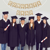 Pre-Strung Congrats Grad Banner - No Diy - Gold Glitter Graduation Party Banner - Pre-Strung Garland On 6 Ft Strand - Gold Grad Congrats Class Of 2025 Party Decorations & Decor. Did We Mention No Diy
