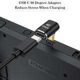 Usb C 90 Degree Adapter (Two Styles), 100W Usb C Male To Usb C Female Right An