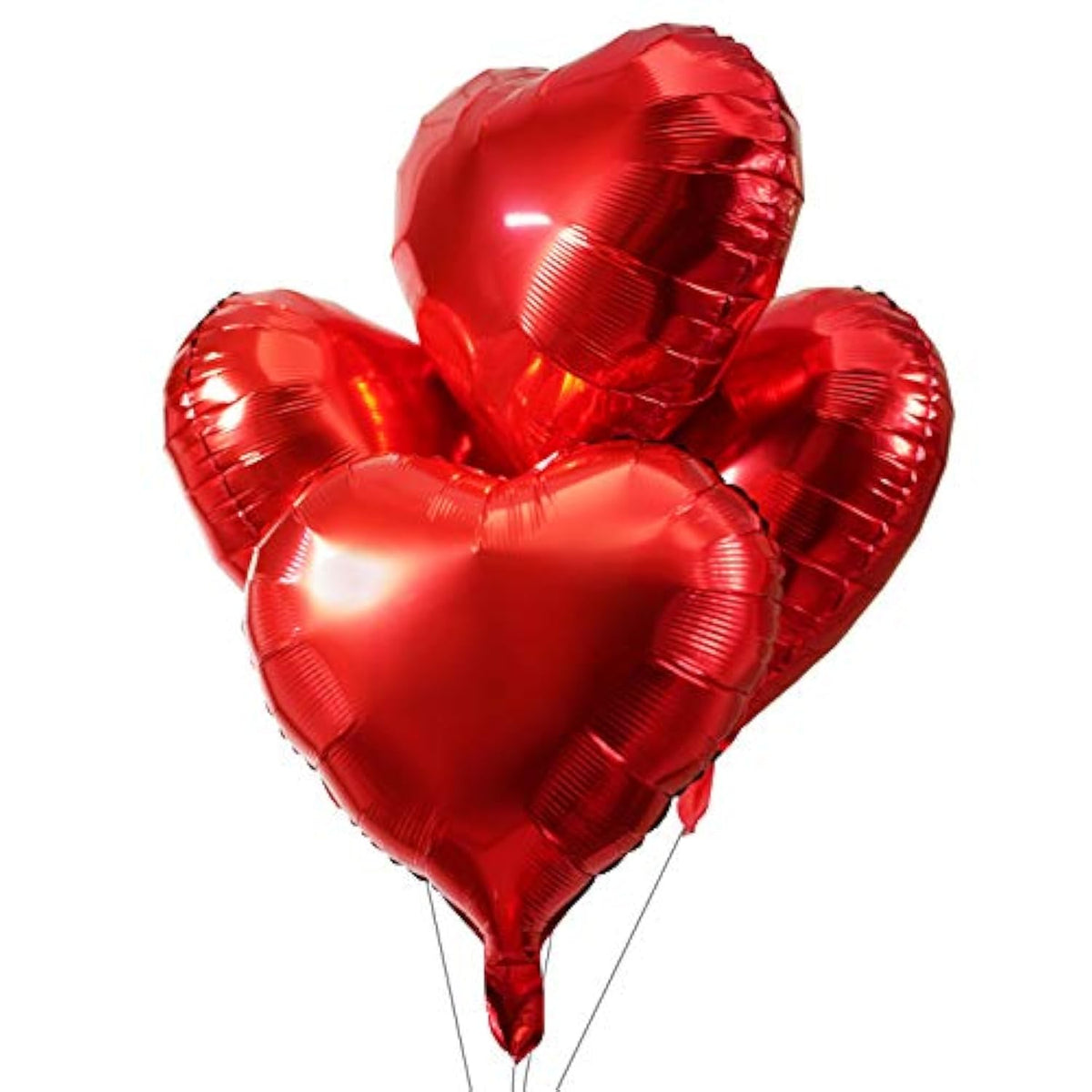 Red Heart Foil Mylar Balloons - Valentines Day Party Wedding Bachelorette Birthday Nursery Party Favors Balloons Decorations, 30Pc