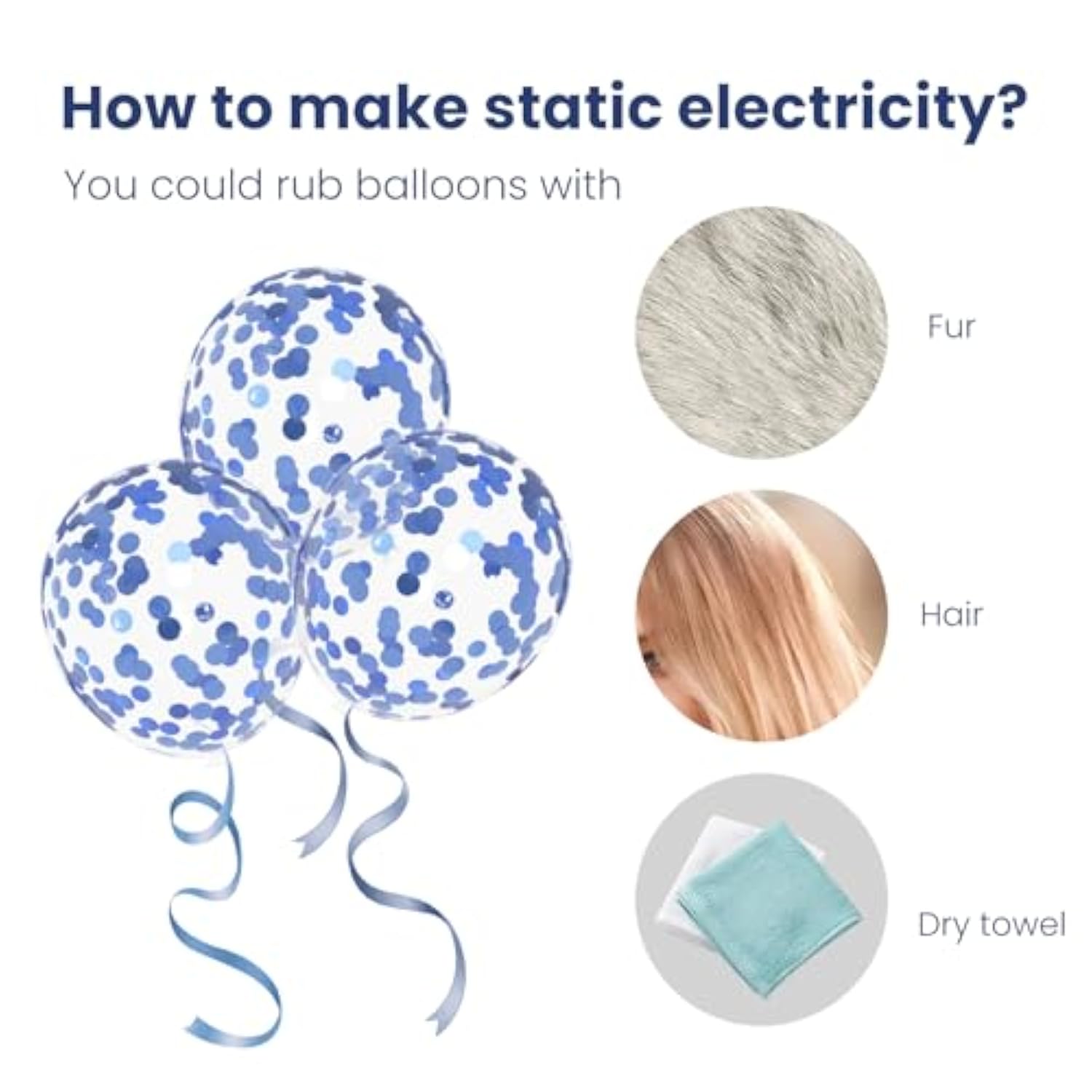 60 Blue Balloons - 12" Metallic & Navy for Birthday, Baby Shower, Wedding Decor