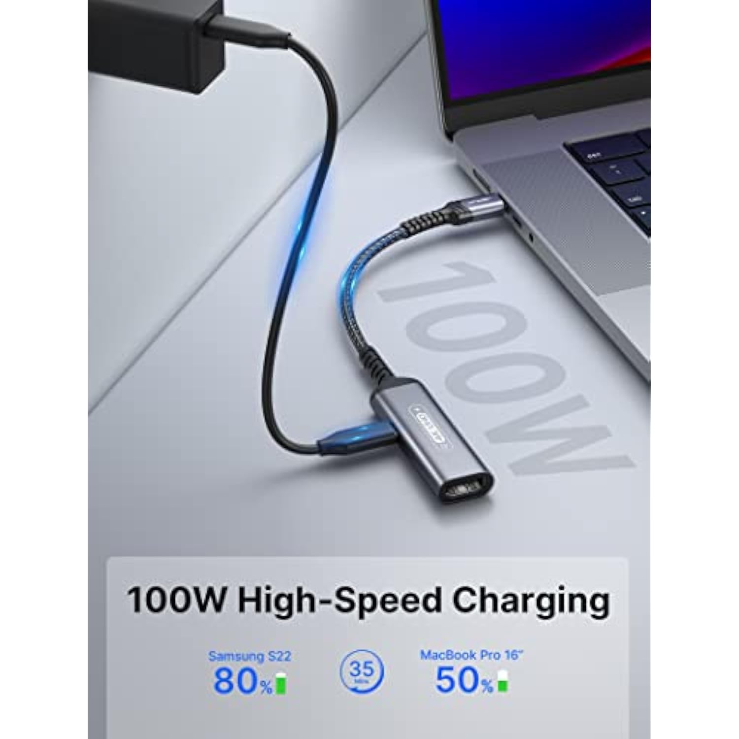 Usb-C To Digital Av Adapter, 2-In-1 Usb C To Hdmi With Pd Charger, 4K@30Hz 100