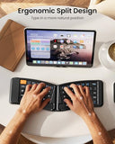 Ergonomic Foldable Keyboard, Xk03 Split Folding Travel Bluetooth Keyboard, Ultra Slim, Portable For Ipad, Iphone, Tablet, Laptop, Pc