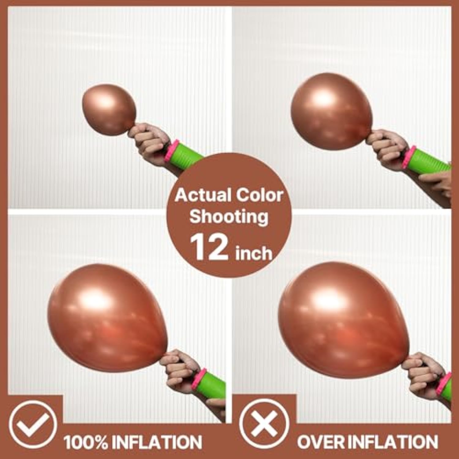 50pcs Metallic Copper Balloons 12 Inch Chrome Balloons for Fall Baby Shower Party Decor
