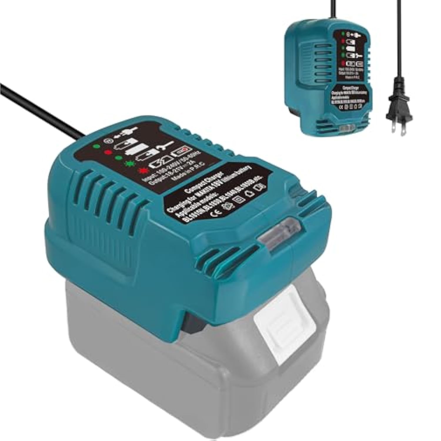 ?Mini Rapid Charger For Makit 18V Battery? Battery Charger Compatible With Makit 18V Power Tool Battery Chargers Bl1850 Bl1840B Bl1820 Bl1815 Bl1860 Bl1430 Bl1450 Bl1830 (For 18V Battery Only)