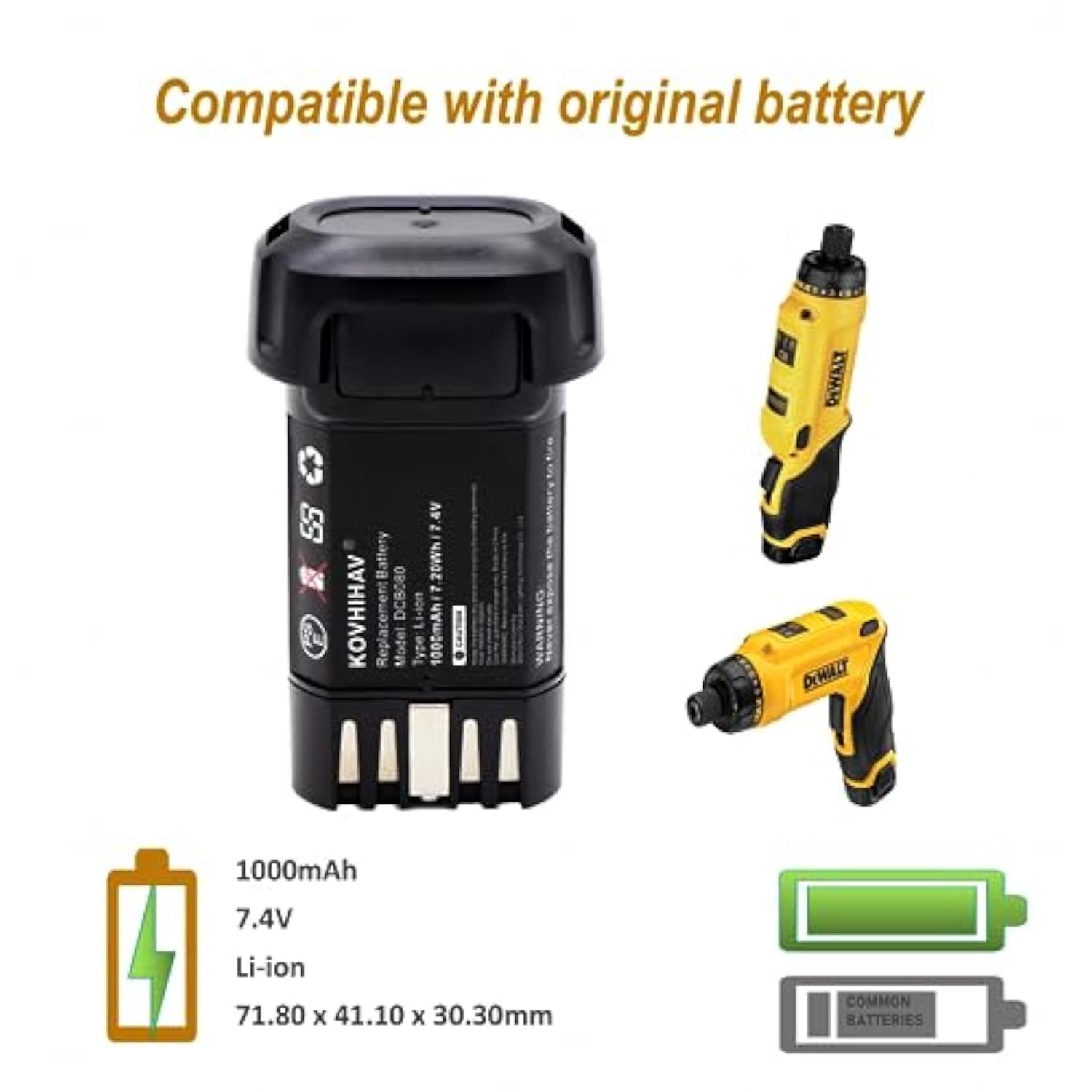 8V Max Replacement Battery For Dcb080 Dcf680N1 Dw4390 Dcf680N2 Dcl023 Dcf680 Dcb095 Dcf682