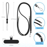 Phone Lanyard, 2 Pack Adjustable Cellphone Lanyard Crossbody Neck Strap & 2 Pack Phone Wrist Strap With Tether Tabs Compatible For Iphone Android Smartphones-Black Grey