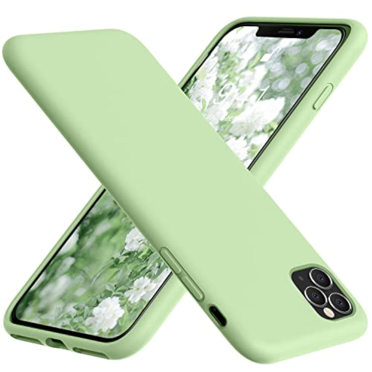 Compatible With 11 Pro Max Case, Soft Liquid Silicone Slim Rubber Full Body Protective Cover With Soft Microfiber Lining Matcha