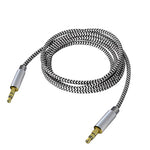 3.5Mm Stereo Audio Cable Extension Male To Male Nylon Braided 10Ft/3M Tangle-Free Aux Cable For Headphones, Ipods, Iphones, Ipads, Home/Car Stereos And More (Black)