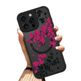 OOK Case for iPhone 16 Pro Max 6.9 (Compatible with MagSafe) Floral Flowers Design Translucent Phone Cover Soft TPU + Hard PC Anti-Scratch Shockproof Magnetic Cute Case for Women - Hot Pink