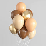60pcs Brown Gold 12in Balloons Neutral Retro Party Decor Baby Shower Wedding