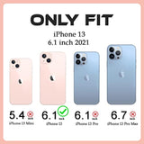 Designed For Iphone 13 Case Mirror Case [Four Corner Guard Shockproof] Hard Back Soft Bumper Protective Cover For Girls Woman Makeup Touch Up Back Camera Selfies 6.1 Inch (Mirror 13)