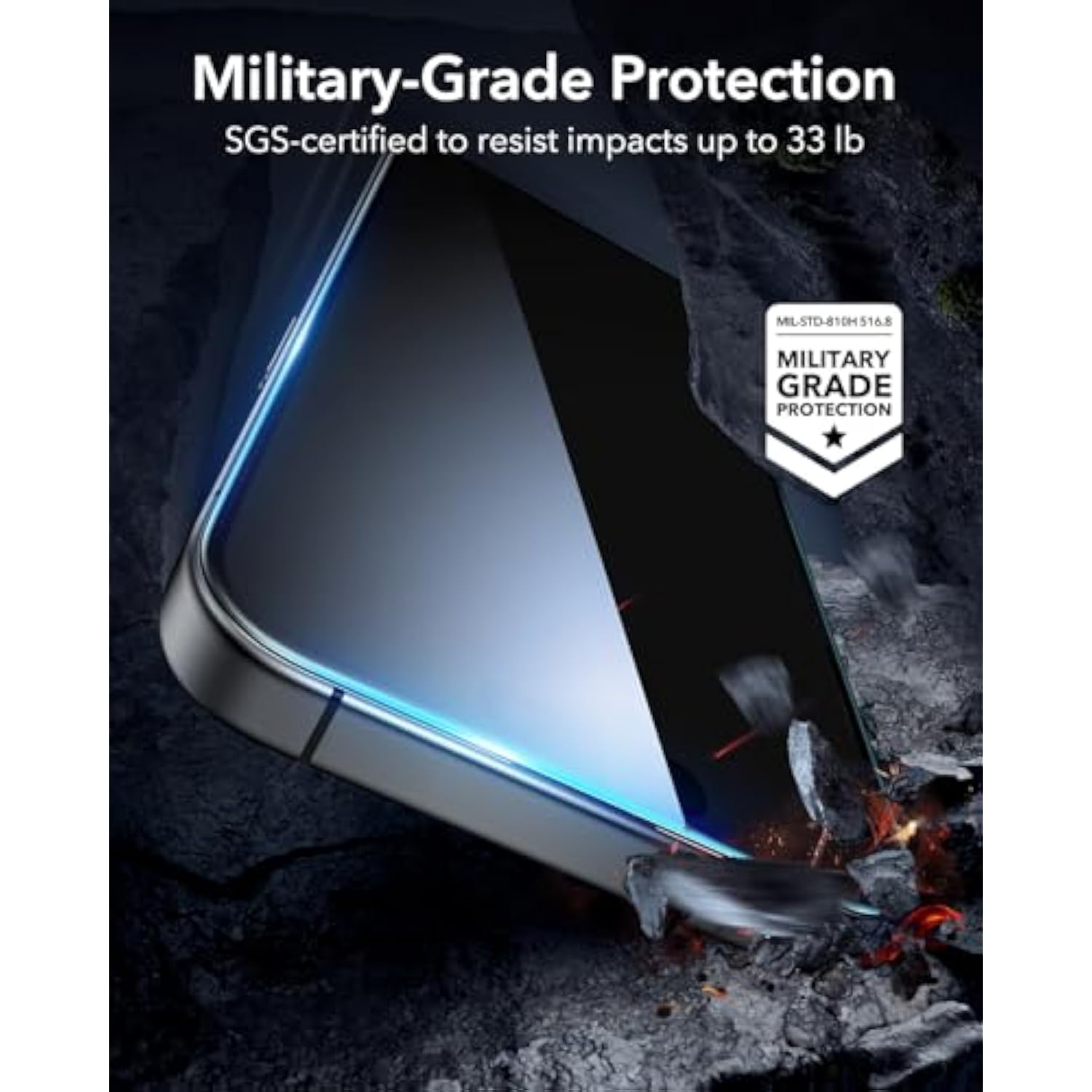 3-Pack Privacy Screen Protector for iPhone 16/15, Anti-Spy, Easy Install, Case Friendly