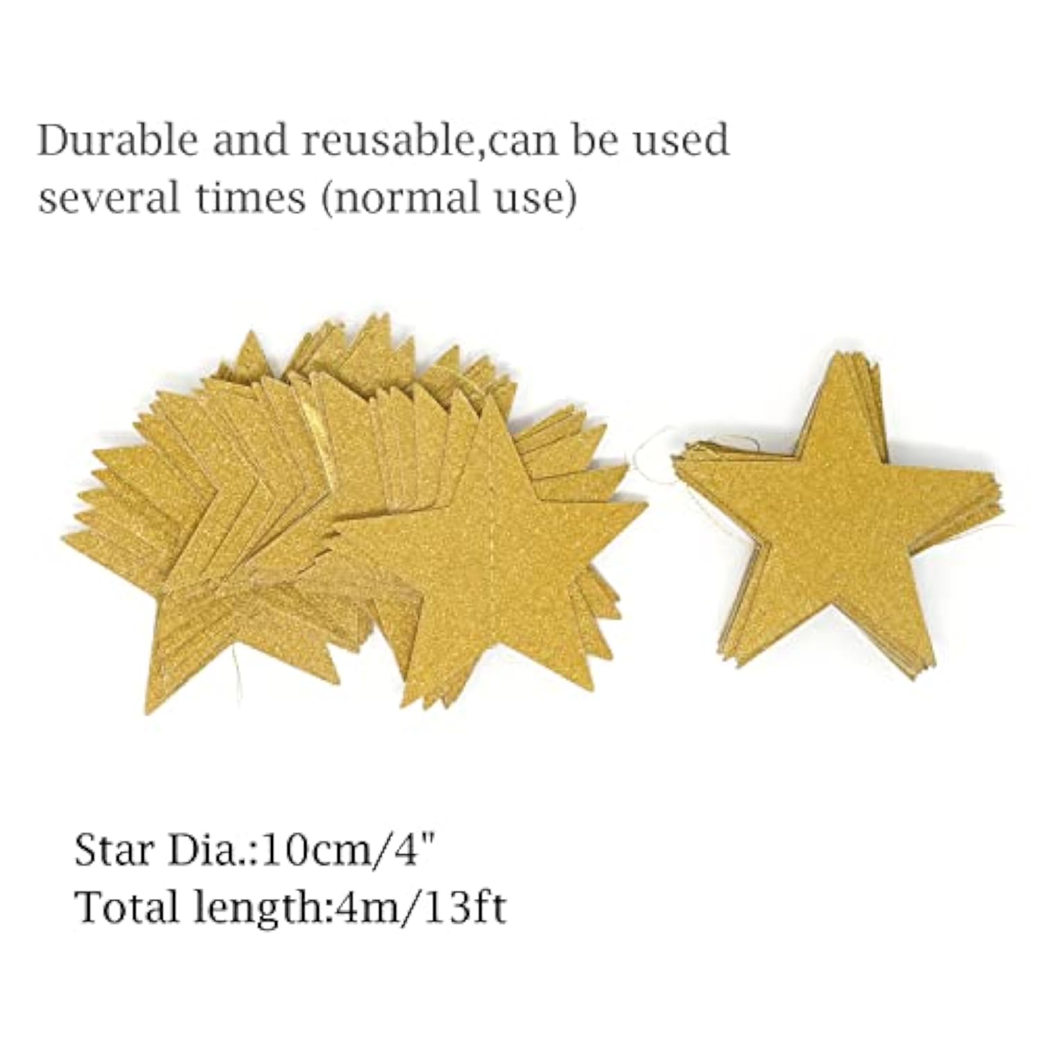 2Pcs Double Side Glitter Paper Star Garland Christmas Galaxy Banner Ch