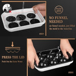 Whiskey Ice Ball Maker, [Fill Without Funnel & Easy Release] 2.2'' Round Large Iced Cube Trays With Cover, Reusable Sphere Silicone Ices Tray With Lids For Bourbon, Gift For Brandy Lover