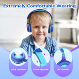 S1 Kids Headphones, Foldable Wired Headphones For Kids, 85Db Volume Limit, Stereo Sound, Adjustable Headband, Portable Lightweight On-Ear Headphone For School/Travel/Boys/Girls (Blue&Pink)