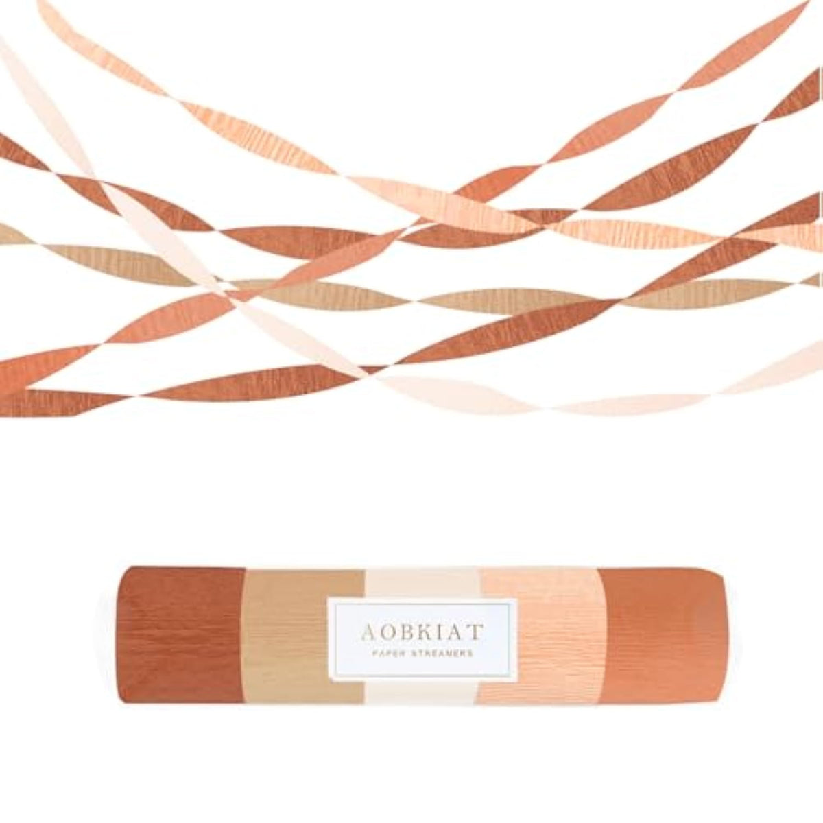 Fall Boho Party Decorations,5 Rolls Dusty Orange Brown Crepe Paper Party Streamers For Thanksgiving Day,Halloween,Birthday Wedding Baby Shower Rustic Party Backdrop