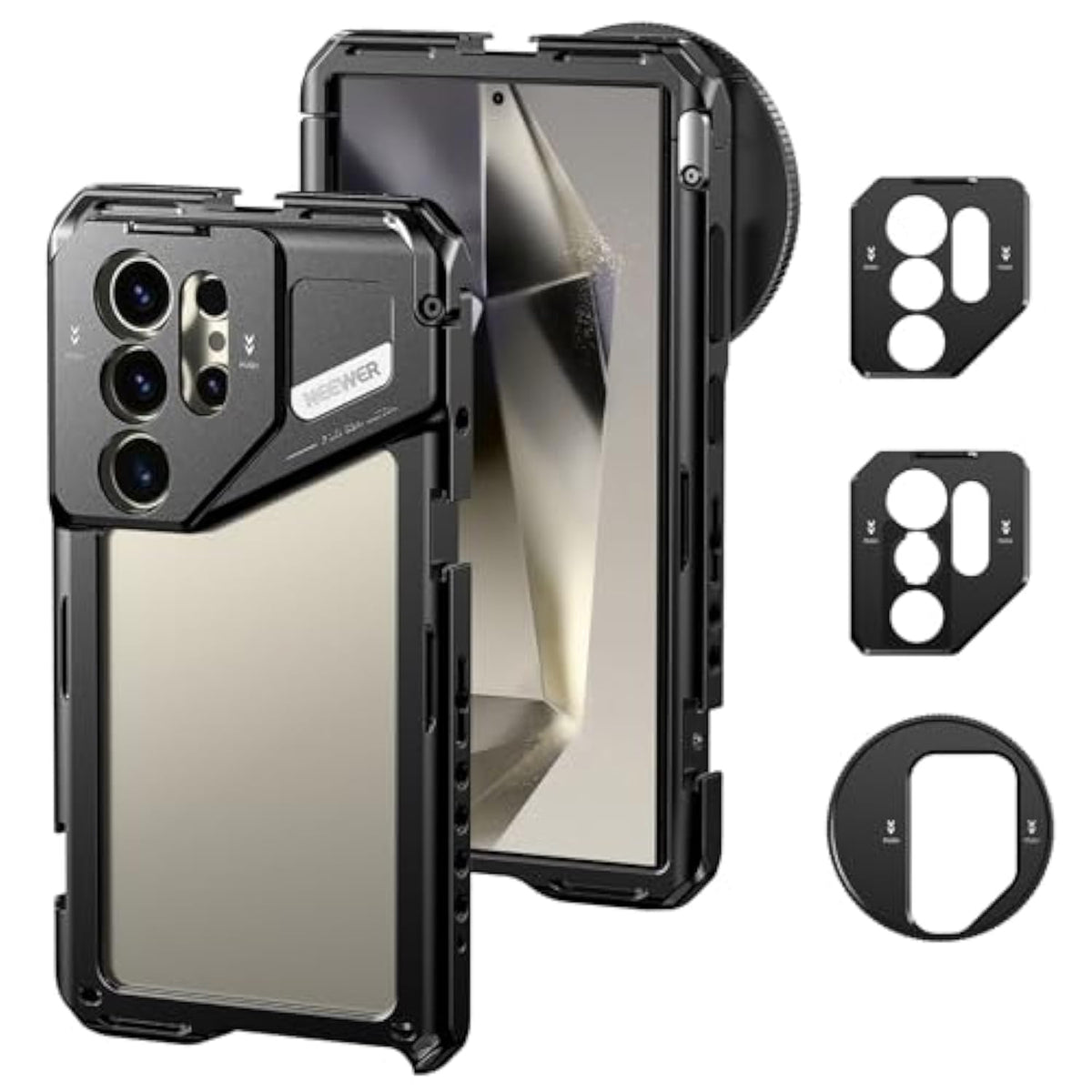 Neewer S24 Ultra Phone Cage With 67Mm Filter Adapter, 17Mm Lens Backplate, T Mount Lens Adapter, Smartphone Video Rig Stabilizer Compatible With Samsung Galaxy Moment T Series Lenses,