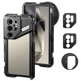 Neewer S24 Ultra Phone Cage With 67Mm Filter Adapter, 17Mm Lens Backplate, T Mount Lens Adapter, Smartphone Video Rig Stabilizer Compatible With Samsung Galaxy Moment T Series Lenses,