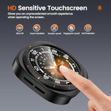 For Samsung Galaxy Watch 7 Screen Protector Case 44Mm [Looks Like Galaxy Watch Ultra] Rugged Protective Face Cover 44 Mm With Built-In 9H Tempered Glass Film Accessories For Watch7 - Black