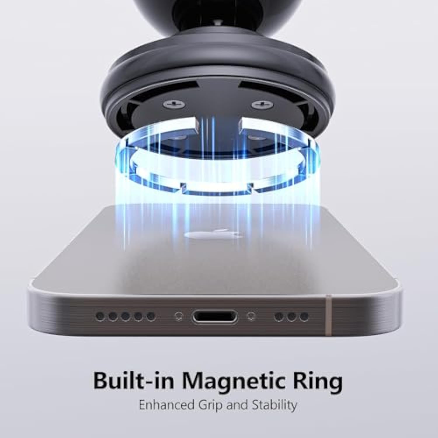 Dual Magnetic Phone Holder For Magsafe, Strong Magnets Gym Phone Holder Mount, 360 Rotation Adjustable, Hands Free Cell Phone Holder Compatible Iphone 16 Pro Max 15 14 13 12, Magsafe Black