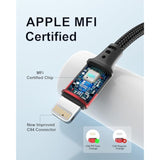 2Ft Usb C To Lightning Cable, 2 Pack Pd Fast Charging [Mfi Certified] Usb C Iphone Charger Cord, Braided Short Usbc To Lightning Cable For Iphone 14/13/12/11 Pro Max/Xr/Xs/Se/Airpods
