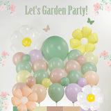 Pastel Balloon Arch Kit 130Pcs Pastel Peach Pink Yellow Green Balloons With Daisy Balloon For Spring Summer Baby Shower Easter Boho Birthday Tea Baby In Bloom Balloons Party Decorations