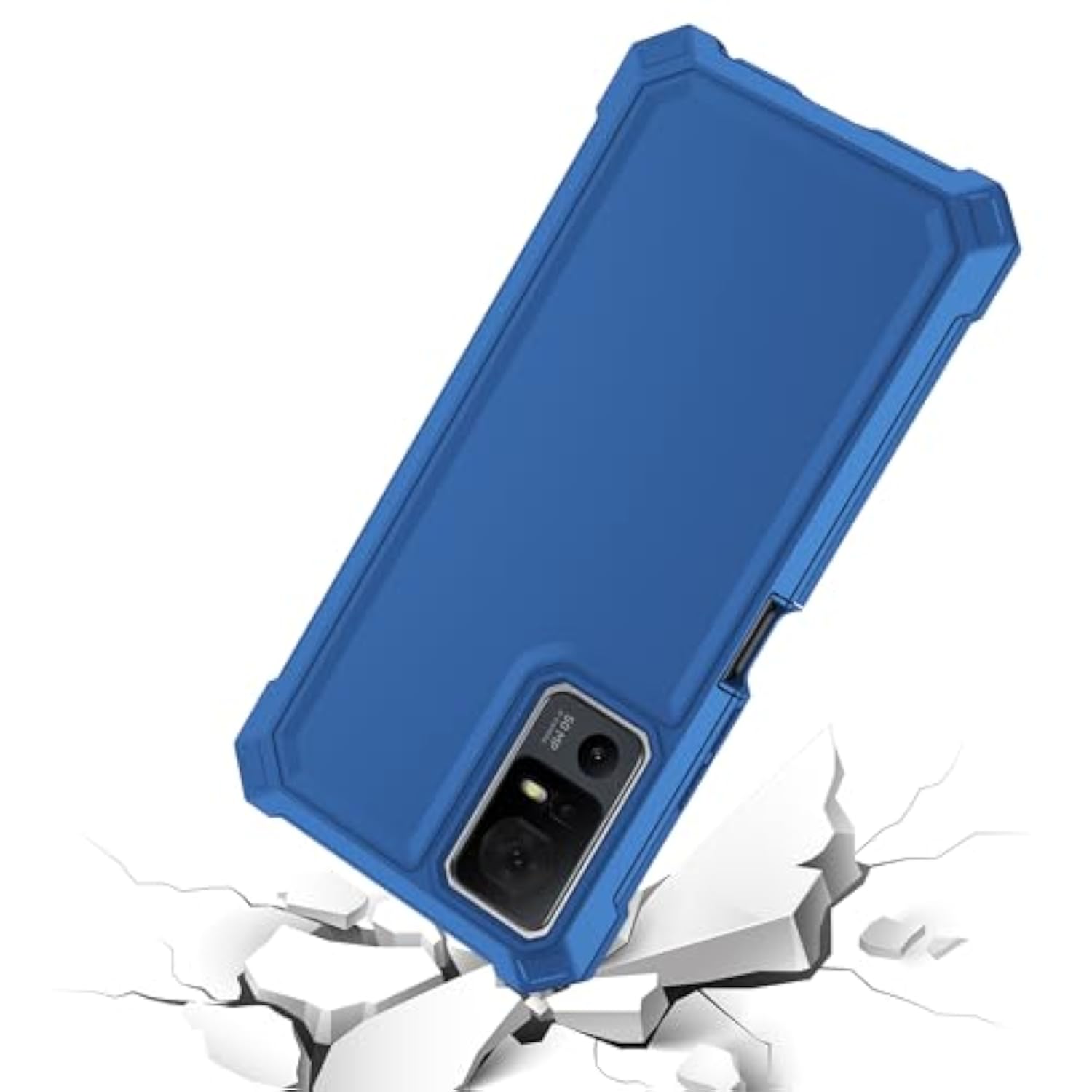 For Tcl 505 Case/Tcl 40Xl Case/Tcl 40T Case/Jitterbug Smart 4 Case With Screen Protector,Frosted Pc Back Soft Silicone Military Grade Protection Phone Case For Tcl 40 Xl/Tcl 40 T/Smart4/Tcl 505 Blue