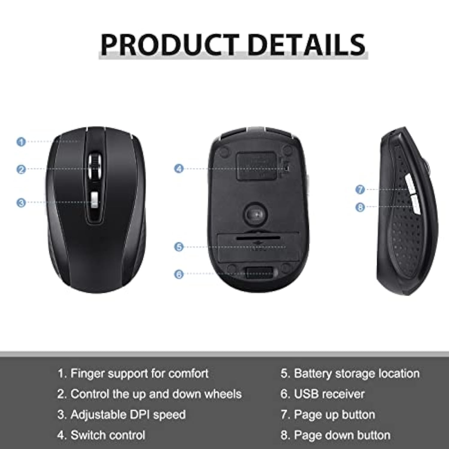 12 Pack Wireless Mouse For Laptop 1200Dpi Wireless Computer Mouse With 6 Butto