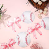 2 Pcs Pink Bow And Baseball Banner Baseball Paper Garland Baseball Party Decorations Sports Theme Hanging Decorations Paper Garland For Baby Shower/Birthday Party Wall Decorations Photo Props