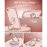 Case For Iphone Se 2022 [3Rd Gen], Se 2020 [2Nd Gen], Iphone 8/7 Phone Case With Double Ring Kickstand, Women Girl Cute Love-Heart Luxury Bling Protective Case For Iphone 7/8/Se, Pink