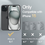 JETech Wallet Case for iPhone 15 6.1-Inch, Shockproof PU Leather Magnetic Flip Cover with Card Holder, Stand Feature and Full Camera Protection (Black)