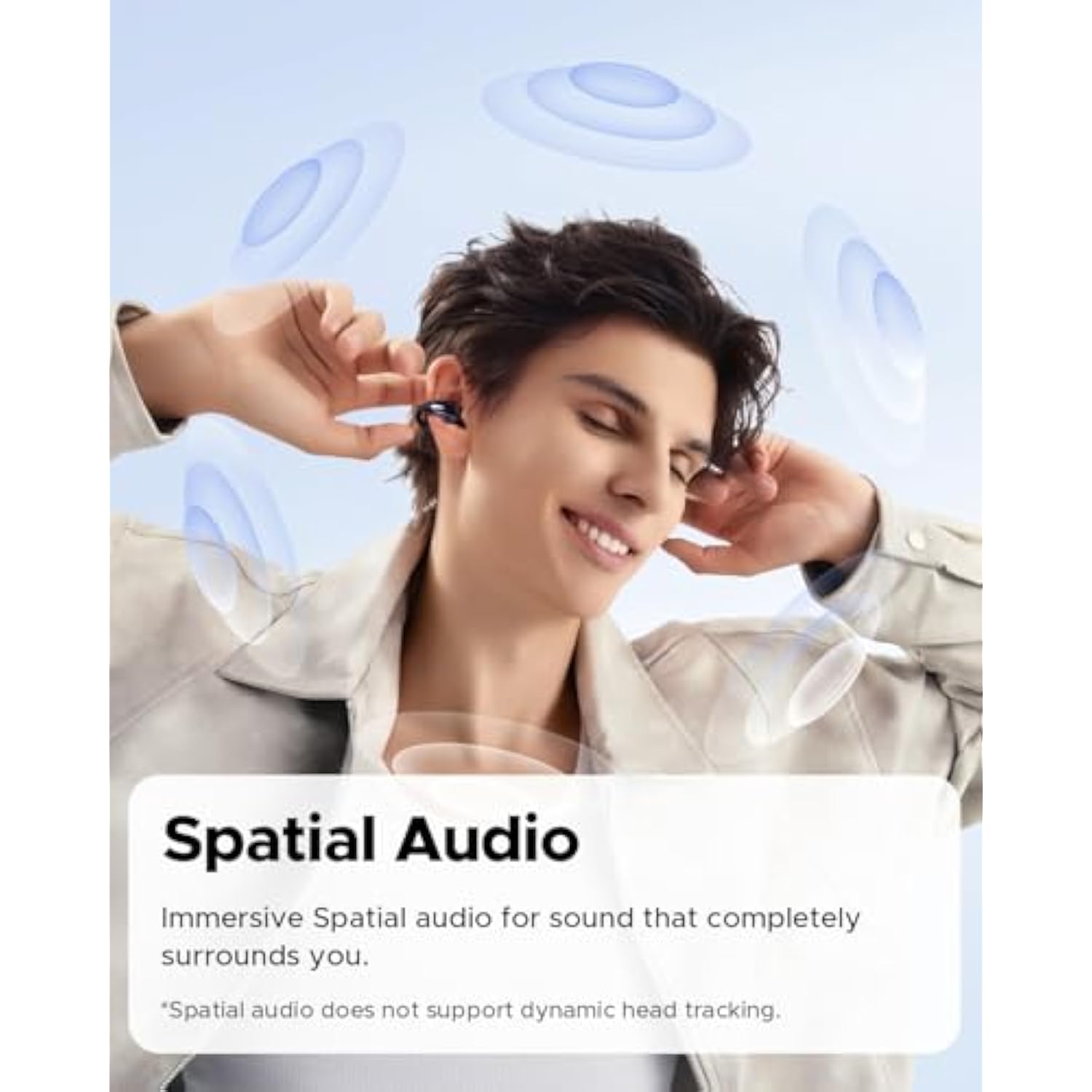 SoundPEATS PearlClip Pro Ear Ultra Open Ear Earbuds Wireless Headphones Bluetooth 5.4 Earphones Clip On Ear Buds with Mic, IPX5 Waterproof, 24 Hrs Play for Running Cycling Fitness