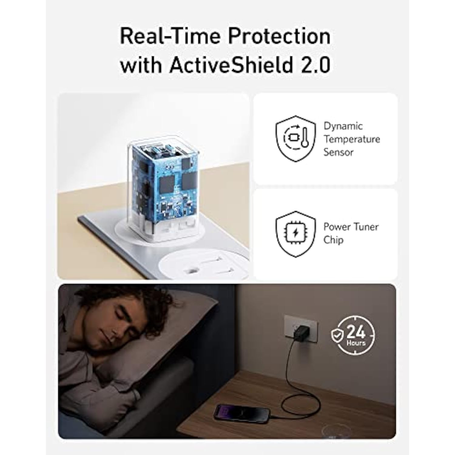 Anker Nano Charger, 47W 2 Port Compact Foldable GaN USB C Charger for iPhone 16/15, Galaxy, Pixel, Compatible with MagSafe (Black)