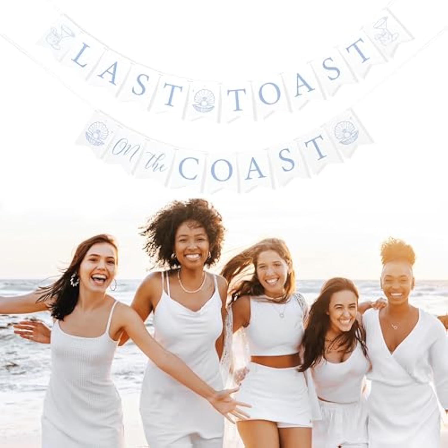 Last Toast on the Coast Banner Coastal Bachelorette & Bridal Shower Decor