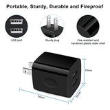 Black Usb Wall Adapter, Dual Port 2.1A Fast Wall Charger Brick Base Cube Usb Plug Outlet Phone Box Double Charging Block For Iphone 17 Air Pro Max 16E 16 15 14 13 12 11 Xs Max Xr X 8 7 6, Pad, Samsung