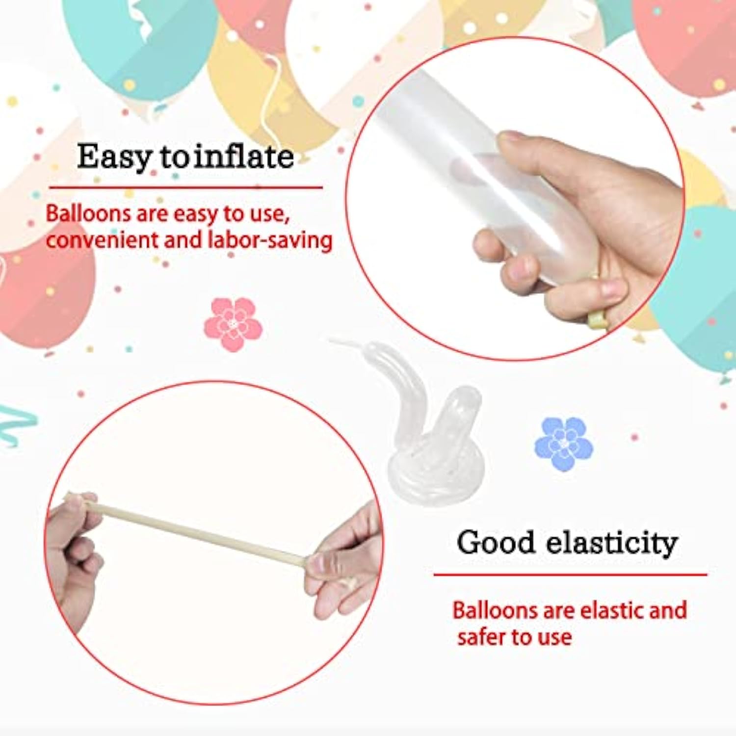 260 Clear Long Balloons For Animals, Thickening Skinny Latex Twisting For Arch Modeling Magic Clown Birthday Wedding Party Decorations 100Pcs