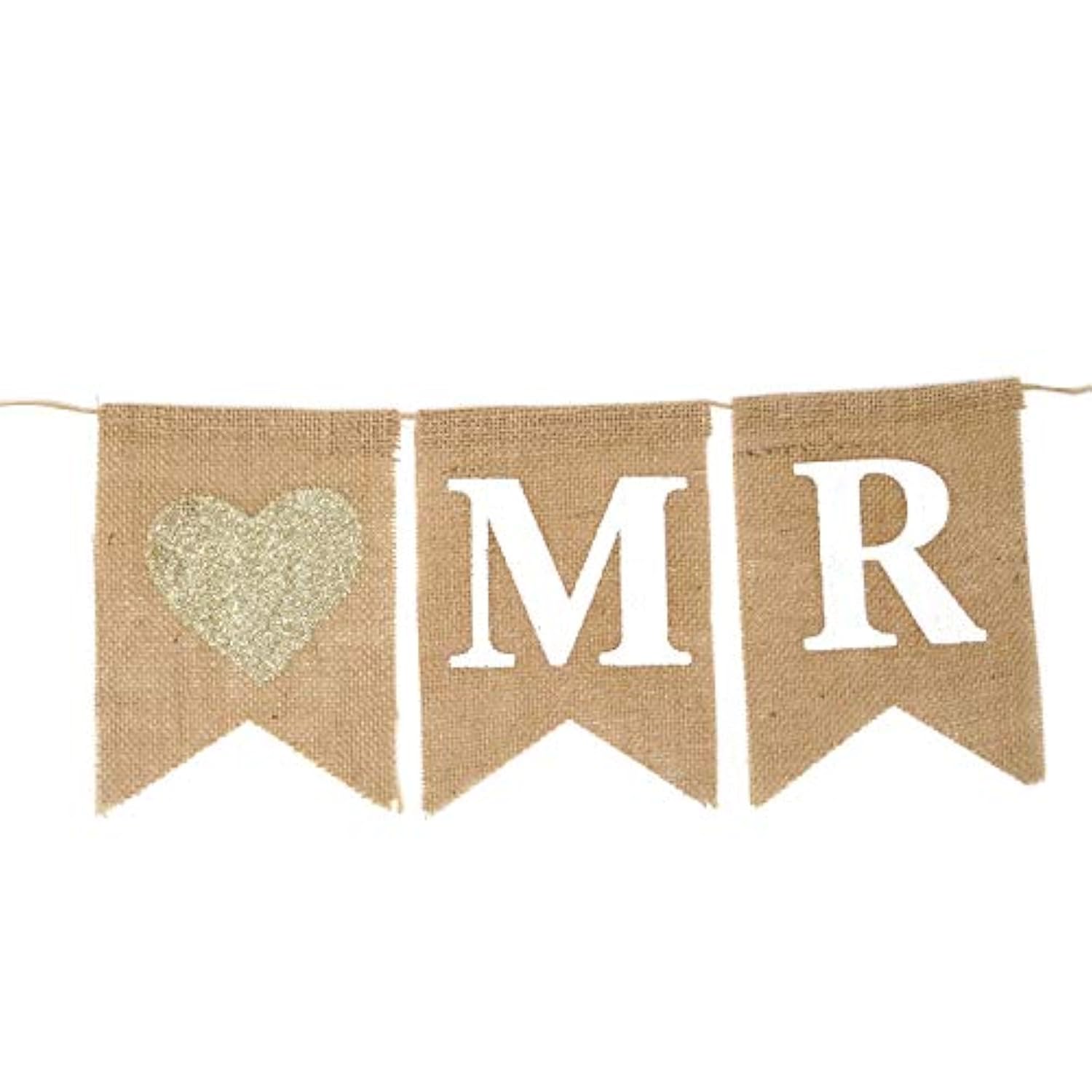 Mr And Mrs Burlap Banner Wedding Bunting Banner For Wedding Photo Props, Backdrop Or Table Decorations"